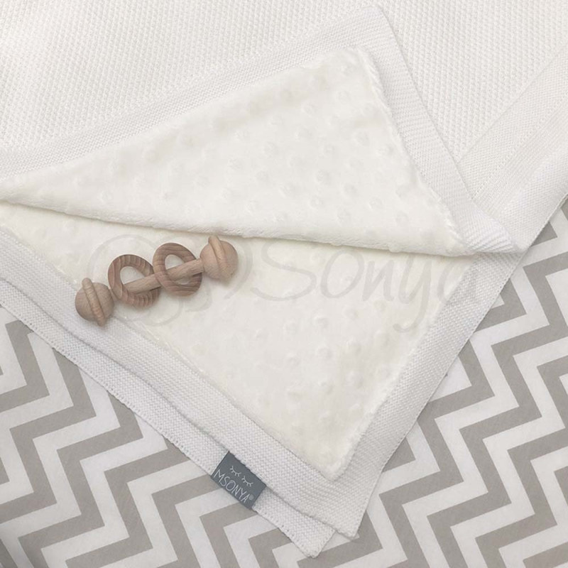 Плед Msonya Бавовняний на підкладці Wellsoft Рогожка 80х100 см білий