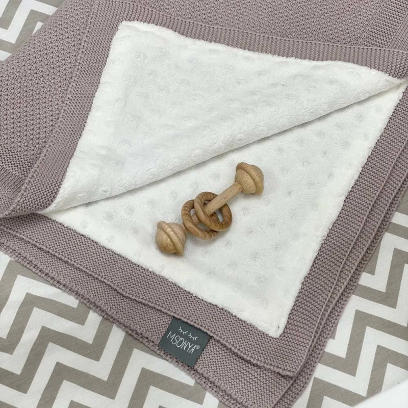 Плед Msonya Бавовняний на підкладці Wellsoft Рогожка 80х100 см мокко