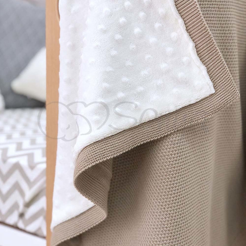 Плед Msonya Бавовняний на підкладці Wellsoft Рогожка 80х100 см кава