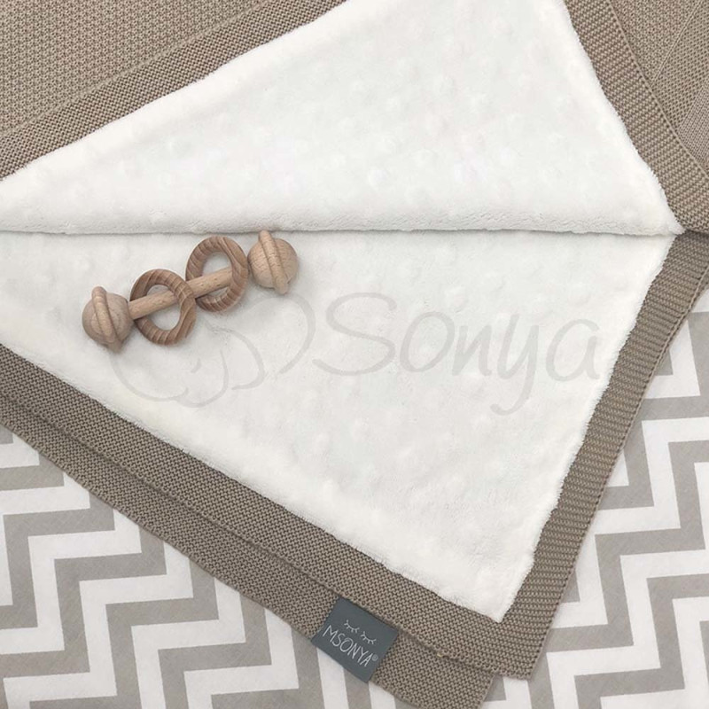 Плед Msonya Бавовняний на підкладці Wellsoft Рогожка 80х100 см кава