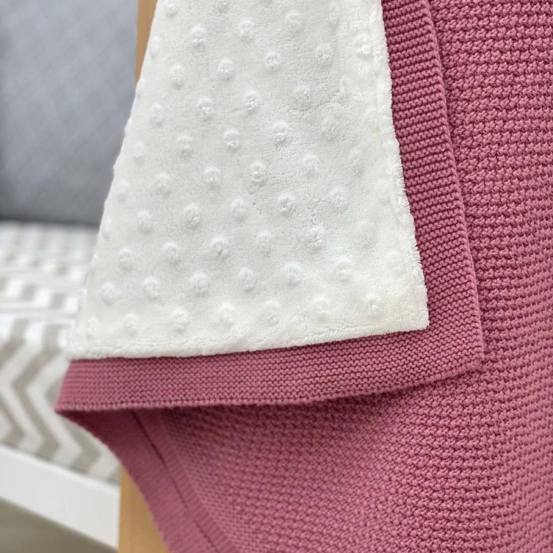 Плед Msonya Бавовняний на підкладці Wellsoft Рогожка 80х100 см бургунді