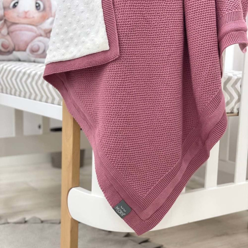 Плед Msonya Бавовняний на підкладці Wellsoft Рогожка 80х100 см бургунді