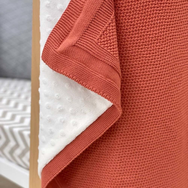 Плед Msonya Бавовняний на підкладці Wellsoft Рогожка 80х100 см теракот