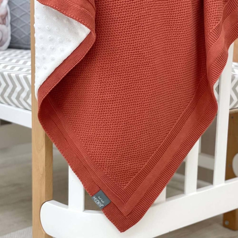 Плед Msonya Бавовняний на підкладці Wellsoft Рогожка 80х100 см теракот