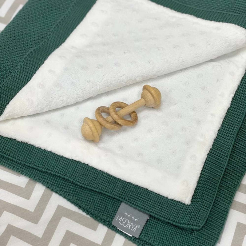 Плед Msonya Бавовняний на підкладці Wellsoft Рогожка 80х100 см малахіт