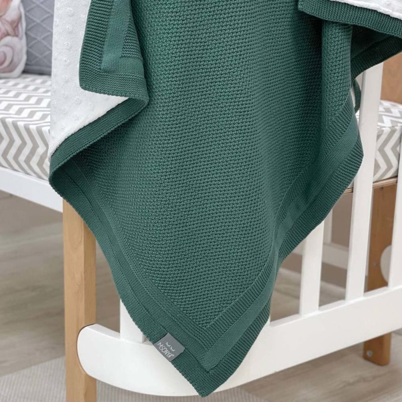 Плед Msonya Бавовняний на підкладці Wellsoft Рогожка 80х100 см малахіт