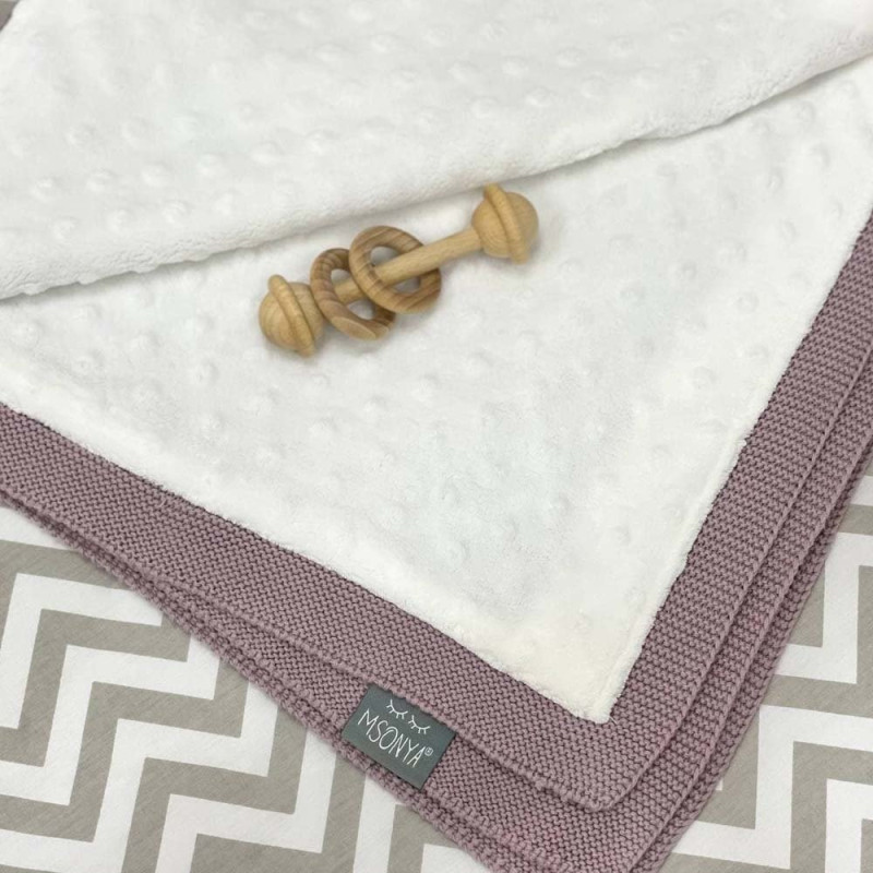 Плед Msonya Бавовняний на підкладці Wellsoft Рогожка 80х100 см ліла