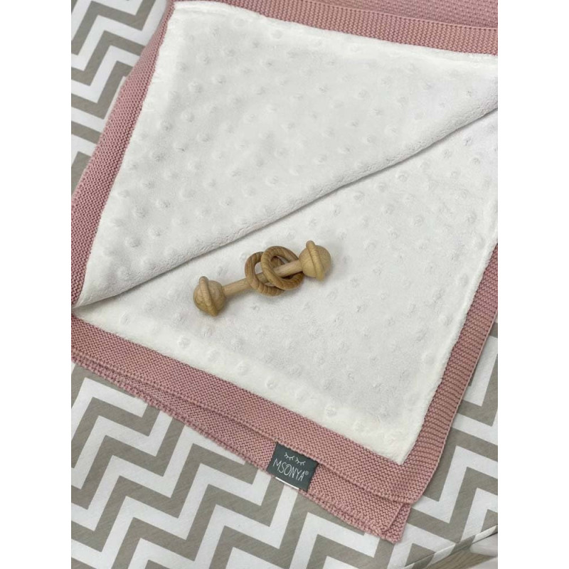 Плед Msonya Бавовняний на підкладці Wellsoft Рогожка 80х100 см пудра