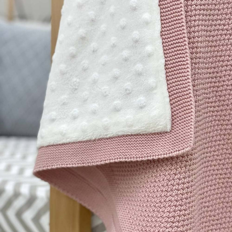 Плед Msonya Бавовняний на підкладці Wellsoft Рогожка 80х100 см пудра