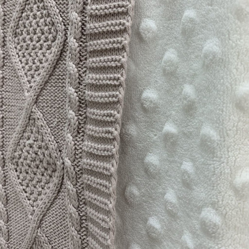 Плед Msonya в'язаний утеплений коси-ромби моко