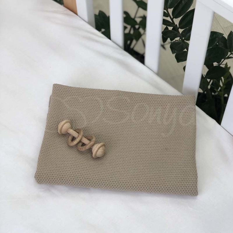 Плед Msonya Бавовняний Рогожка 80х100 см кава