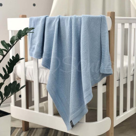 Плед Msonya Бавовняний Рогожка 80х100 см блакитний