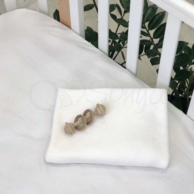 Плед Msonya Бавовняний Рогожка 80х100 см білий