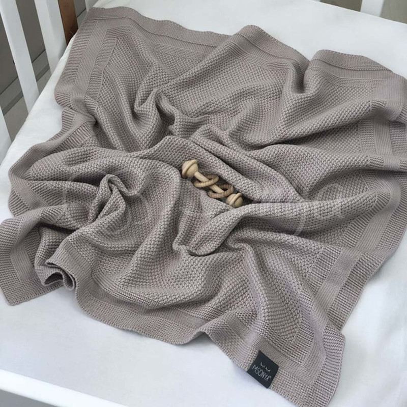 Плед Msonya Бавовняний Рогожка 80х100 см мокко