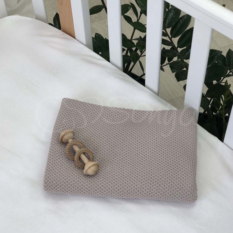 Плед Msonya Бавовняний Рогожка 80х100 см мокко