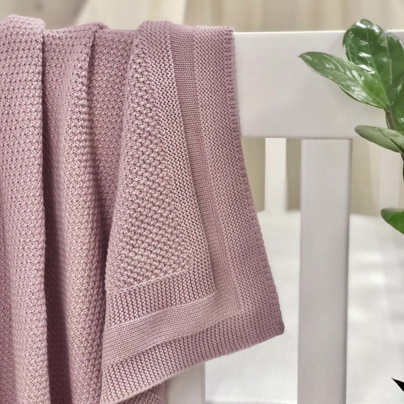 Плед Msonya Бавовняний Рогожка 80х100 см ліла