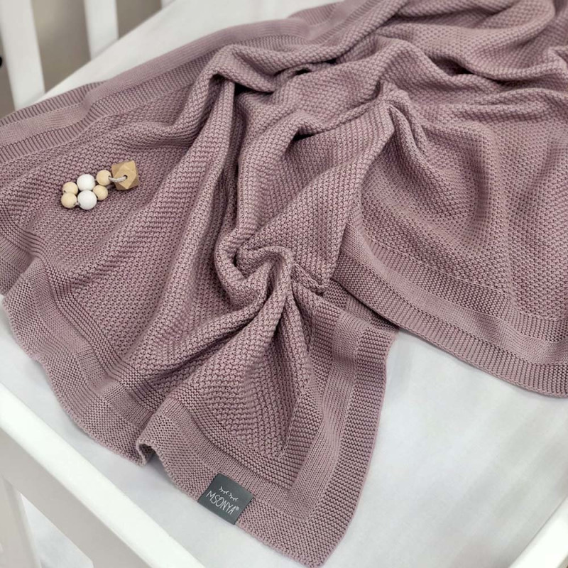 Плед Msonya Бавовняний Рогожка 80х100 см ліла