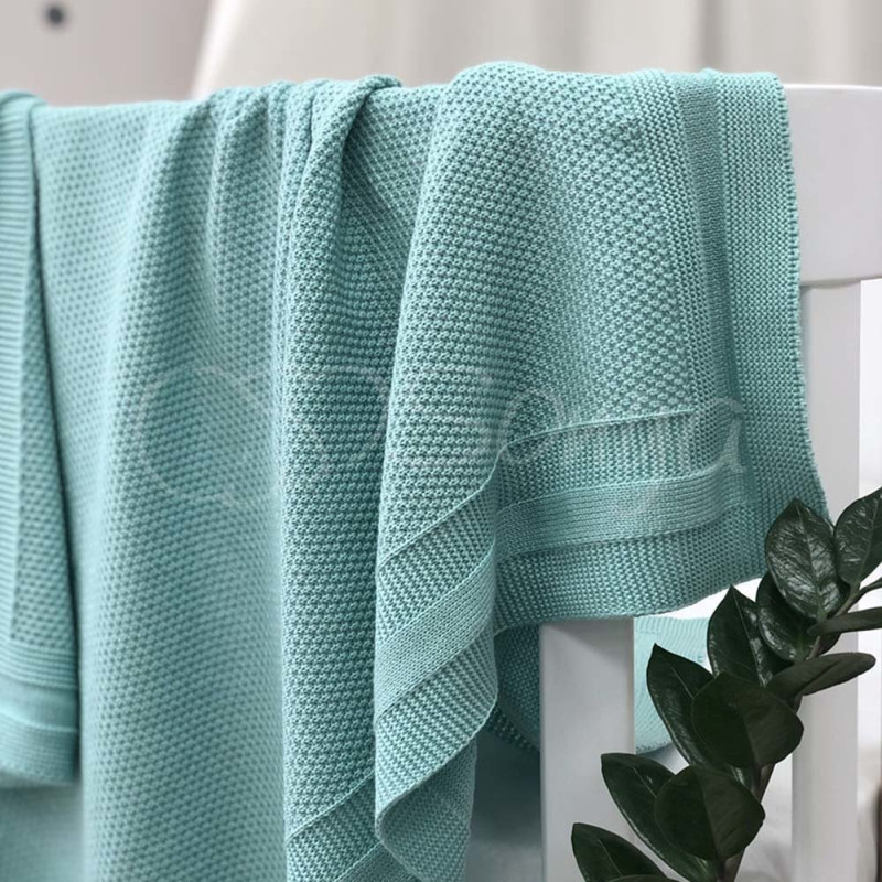 Плед Msonya Бавовняний Рогожка 80х100 см тіфані