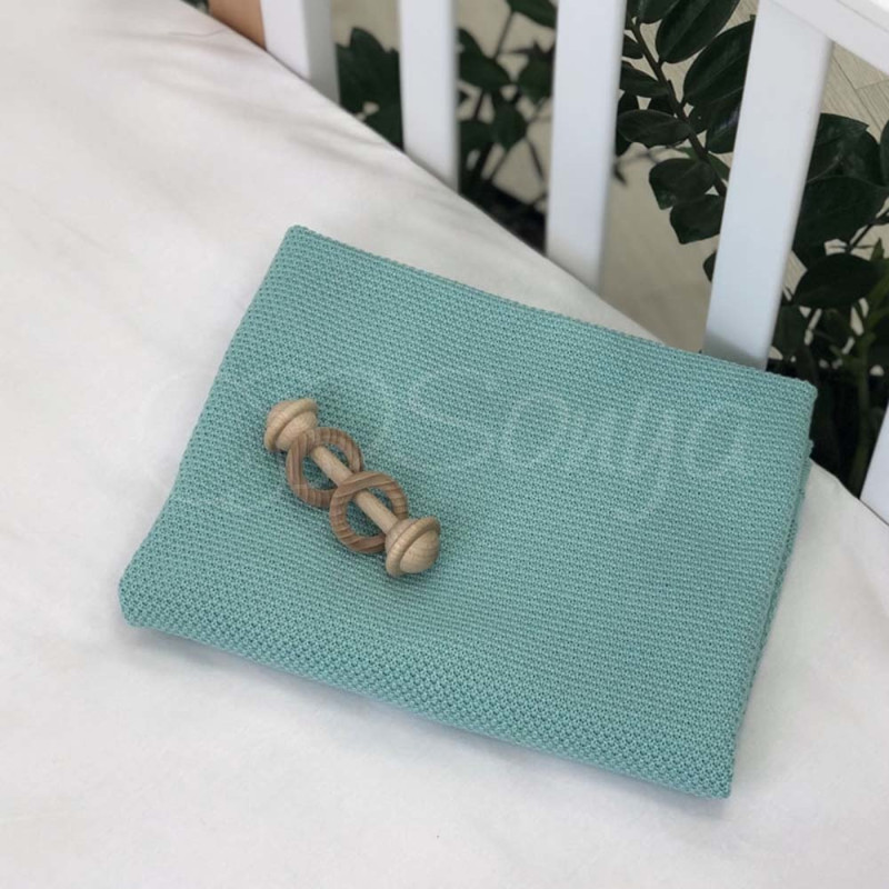 Плед Msonya Бавовняний Рогожка 80х100 см тіфані