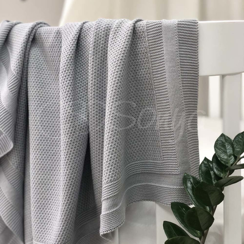 Плед Msonya Бавовняний Рогожка 80х100 см сірий