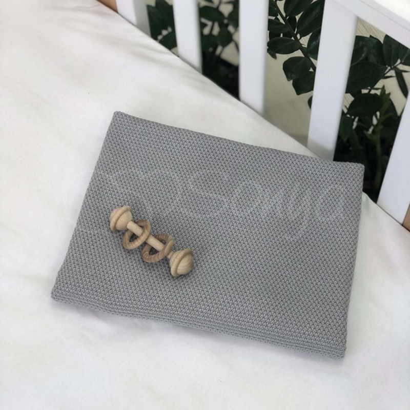 Плед Msonya Бавовняний Рогожка 80х100 см сірий