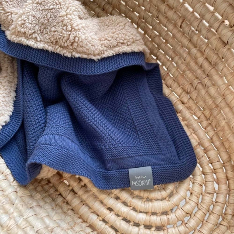 Плед Msonya бавовна Тедді Рогожка джинс