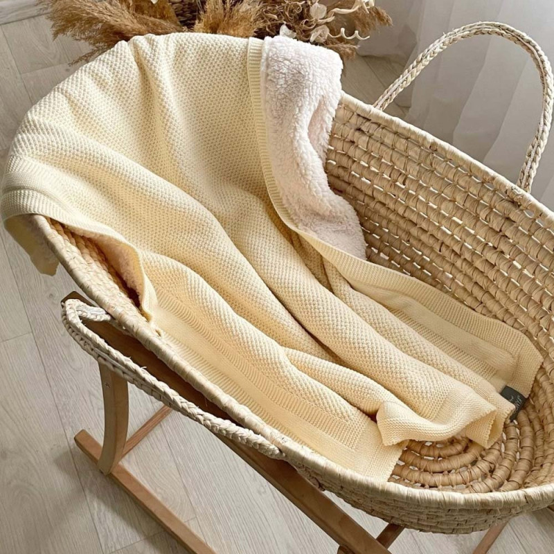 Плед Msonya бавовна Тедді Рогожка молочний