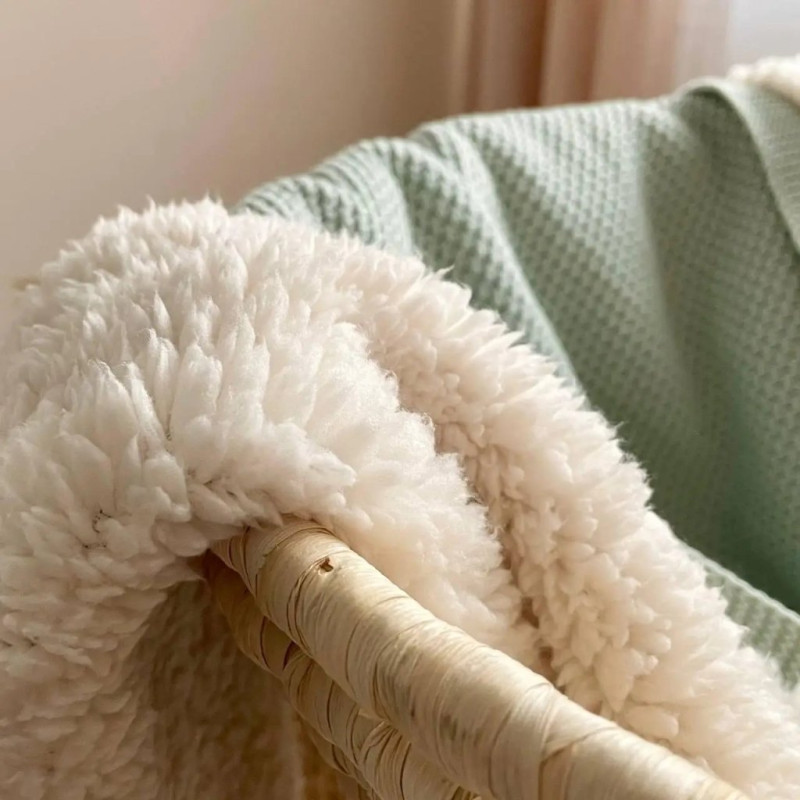 Плед Msonya бавовна Тедді Рогожка світла м'ята