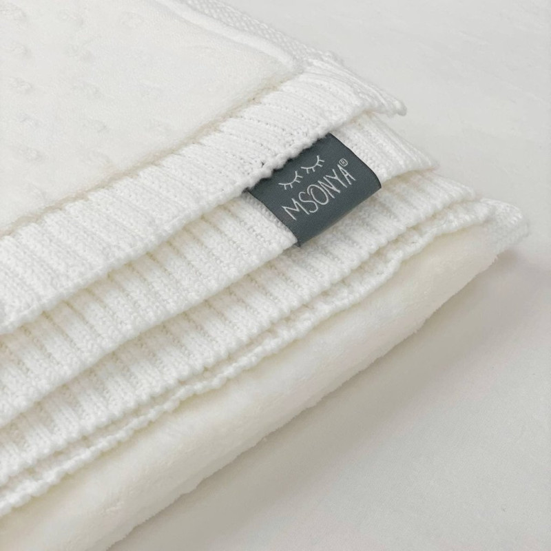 Плед Msonya в'язаний утеплений дрібний ромб білий