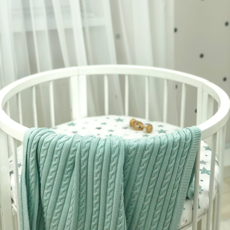 Постільна білизна Msonya Простирадло дитяче коло Старс м'ята