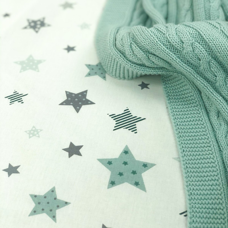 Постільна білизна Msonya Простирадло дитяче коло Старс м'ята