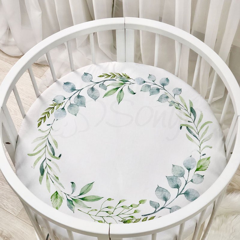 Постільна білизна Msonya Простирадло дитяче з друком 70 х 70 см Зелений віночок