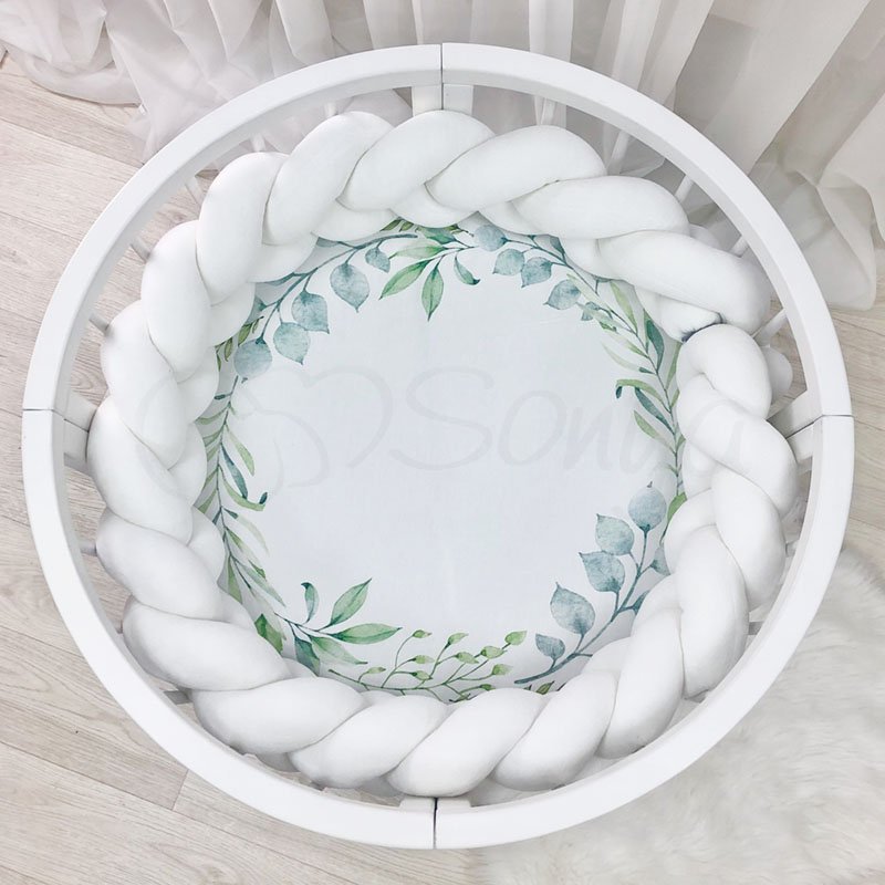 Постільна білизна Msonya Простирадло дитяче з друком 70 х 70 см Зелений віночок