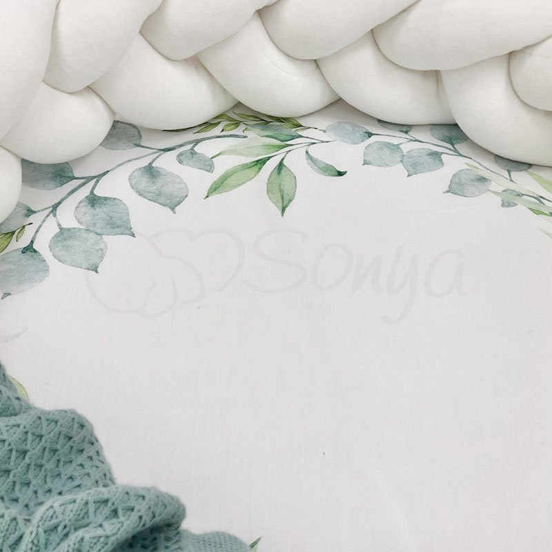 Постільна білизна Msonya Простирадло дитяче з друком 70 х 70 см Зелений віночок