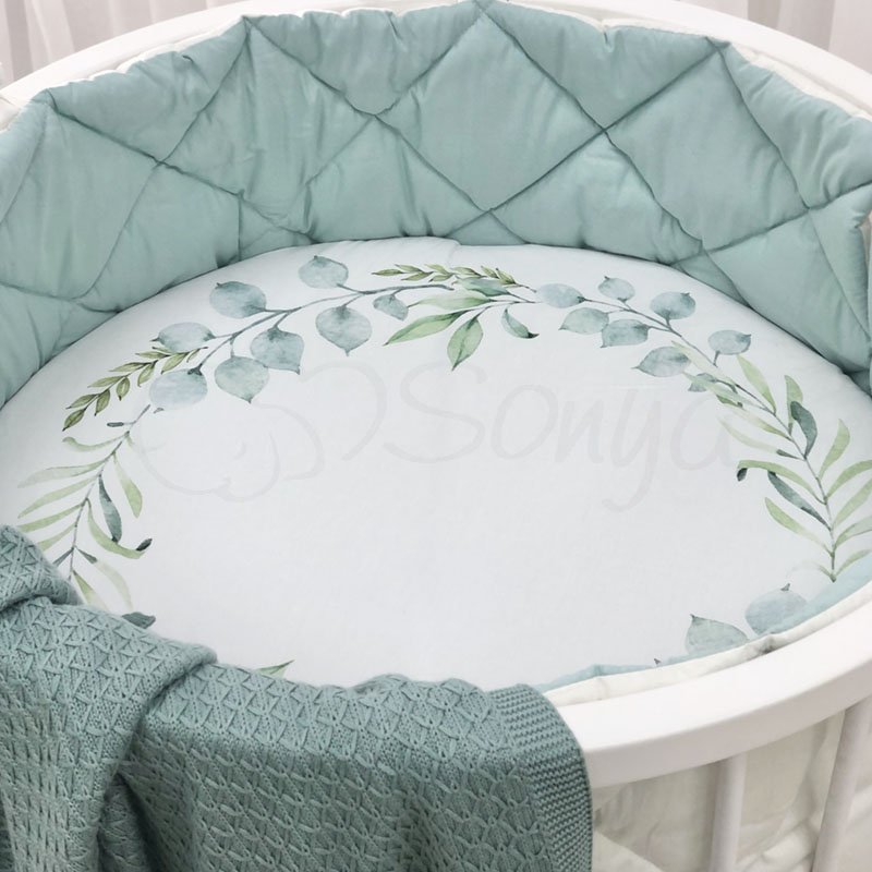 Постільна білизна Msonya Простирадло дитяче з друком 70 х 70 см Зелений віночок