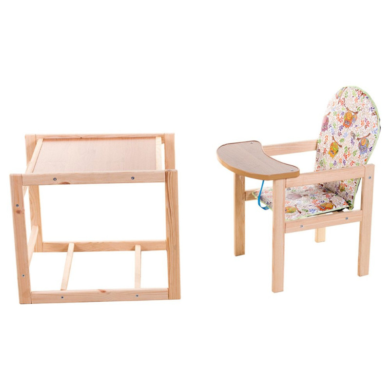 Стілець Наталка трансформер Зайчик-11 eko білий сови на гілках