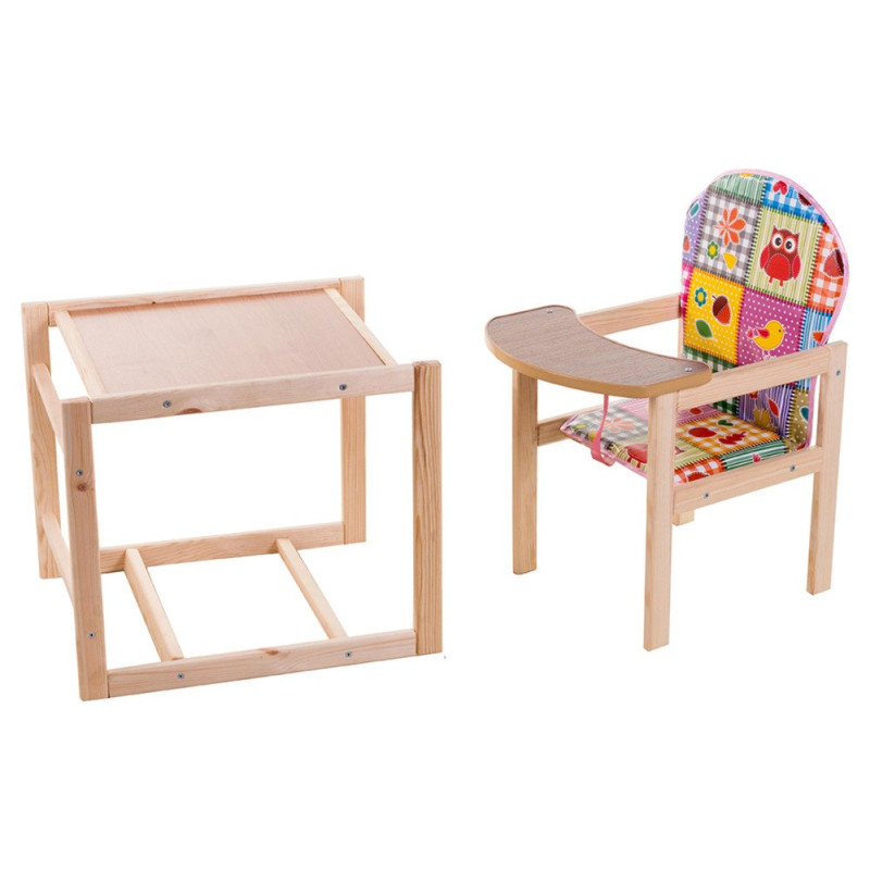 Стілець Наталка трансформер Зайчик-11 eko різнокольоровий сова та курча