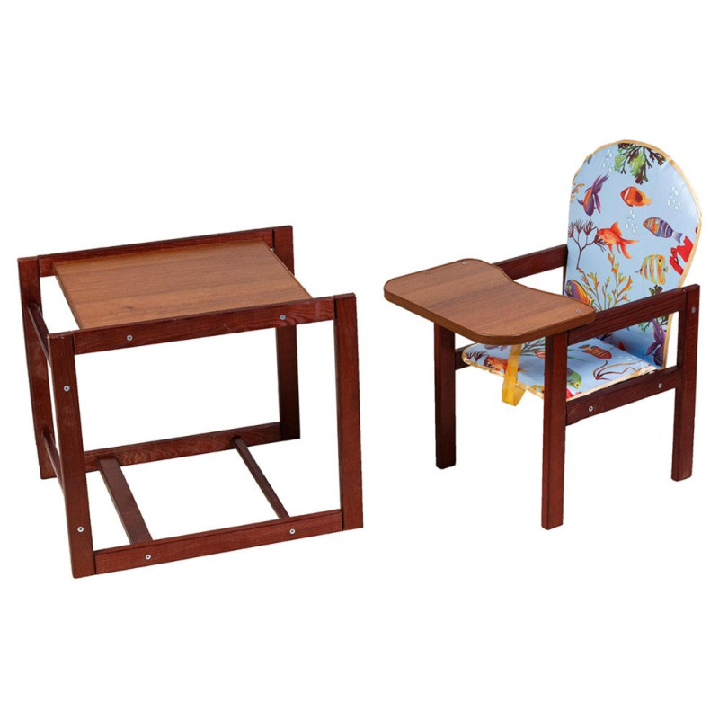 Стілець Наталка трансформер Зайчик-22 темний блакитний рибки