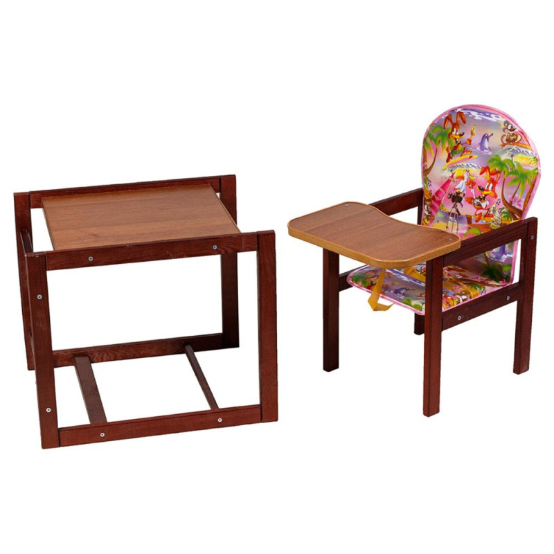 Стілець Наталка трансформер Зайчик-22 темний рожевий вовк на островах