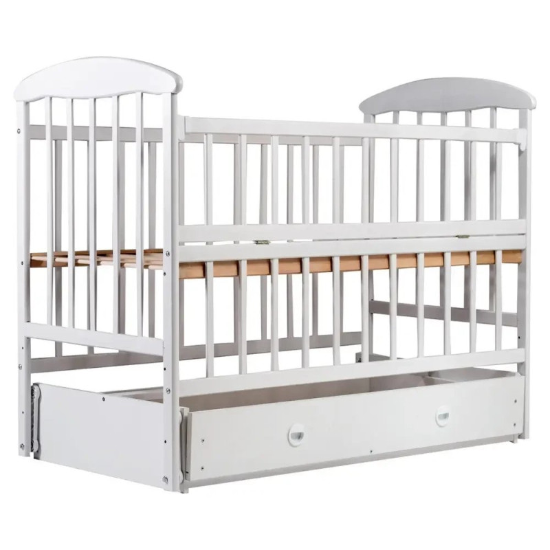 Ліжечко Наталка ОБМЯО маятник і ящик, відкидний бік вільха біла