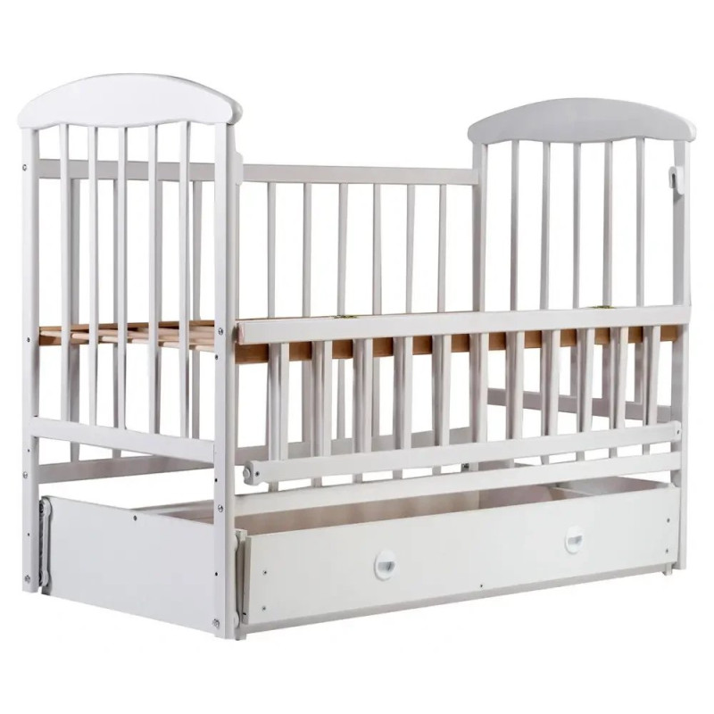 Ліжечко Наталка ОБМЯО маятник і ящик, відкидний бік вільха біла