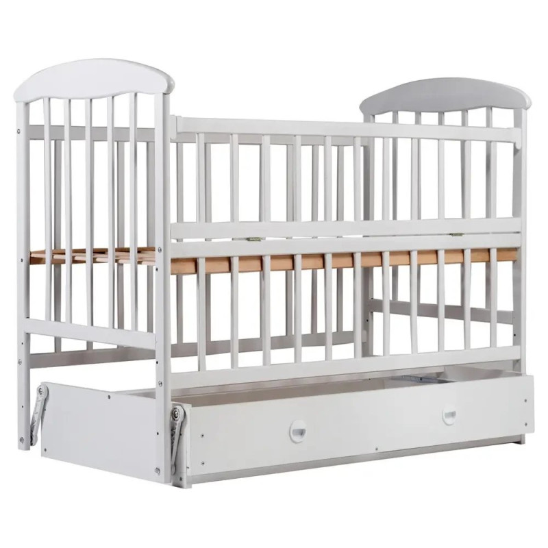 Ліжечко Наталка ОБМЯО маятник і ящик, відкидний бік вільха біла