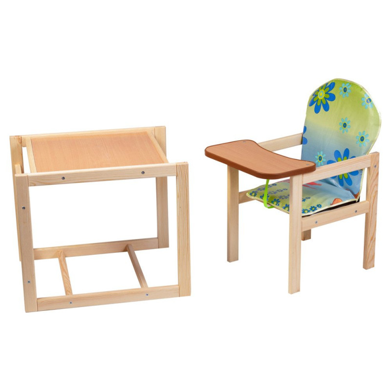 Стілець Наталка трансформер Зайчик-11 eko блакитний квіти, тигра та вінні пух