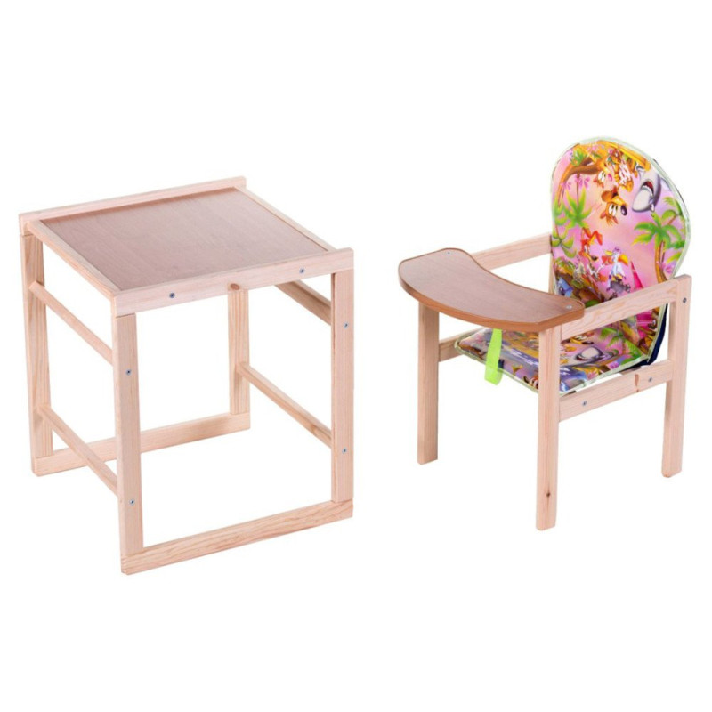 Стілець Наталка трансформер Зайчик-01 економ рожевий вовк на островах