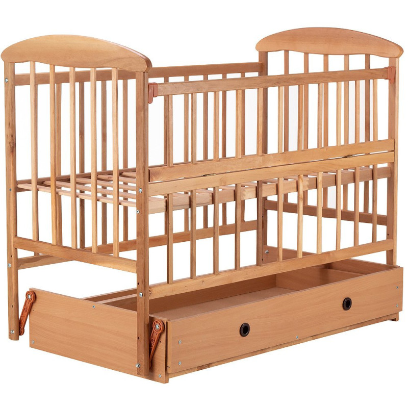 Ліжечко Наталка ОСМЯО маятник і ящик, відкидний бік у коробці вільха світла