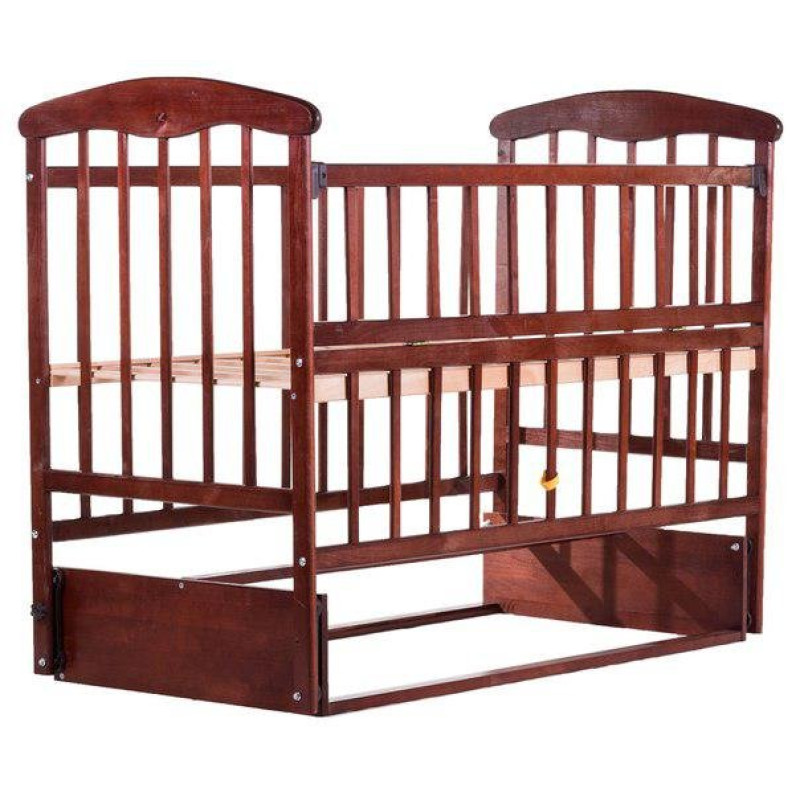 Ліжечко Наталка ОТМО маятник, відкидний бік у коробці вільха темна