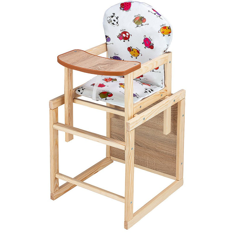 Стілець Наталка трансформер Зайчик-01 економ білий різнокольорові корівки