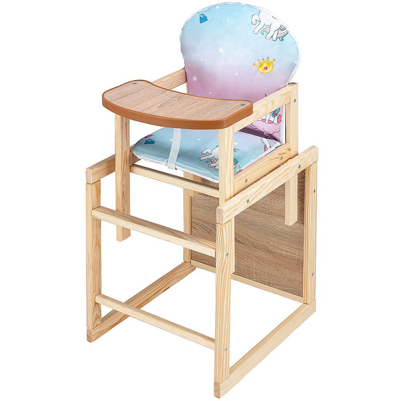 Стілець Наталка трансформер Зайчик-01 економ блакитний / рожевий єдинороги