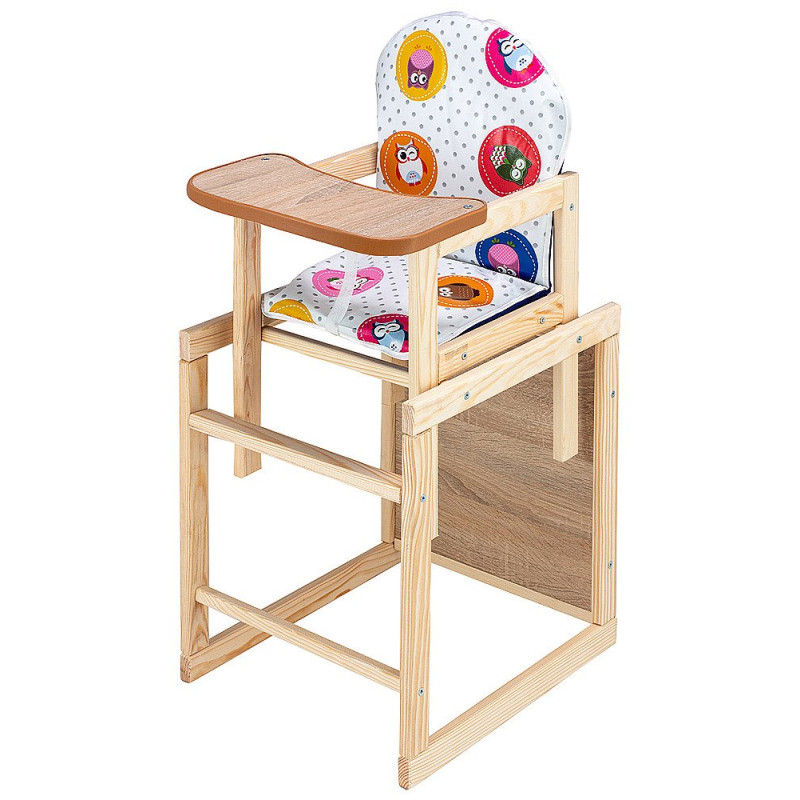 Стілець Наталка трансформер Зайчик-11 eko білий різнокольорові сови