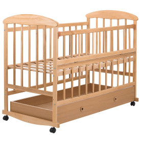 Ліжечко Наталка ОСЯО ящик, відкидний бік у коробці вільха світла